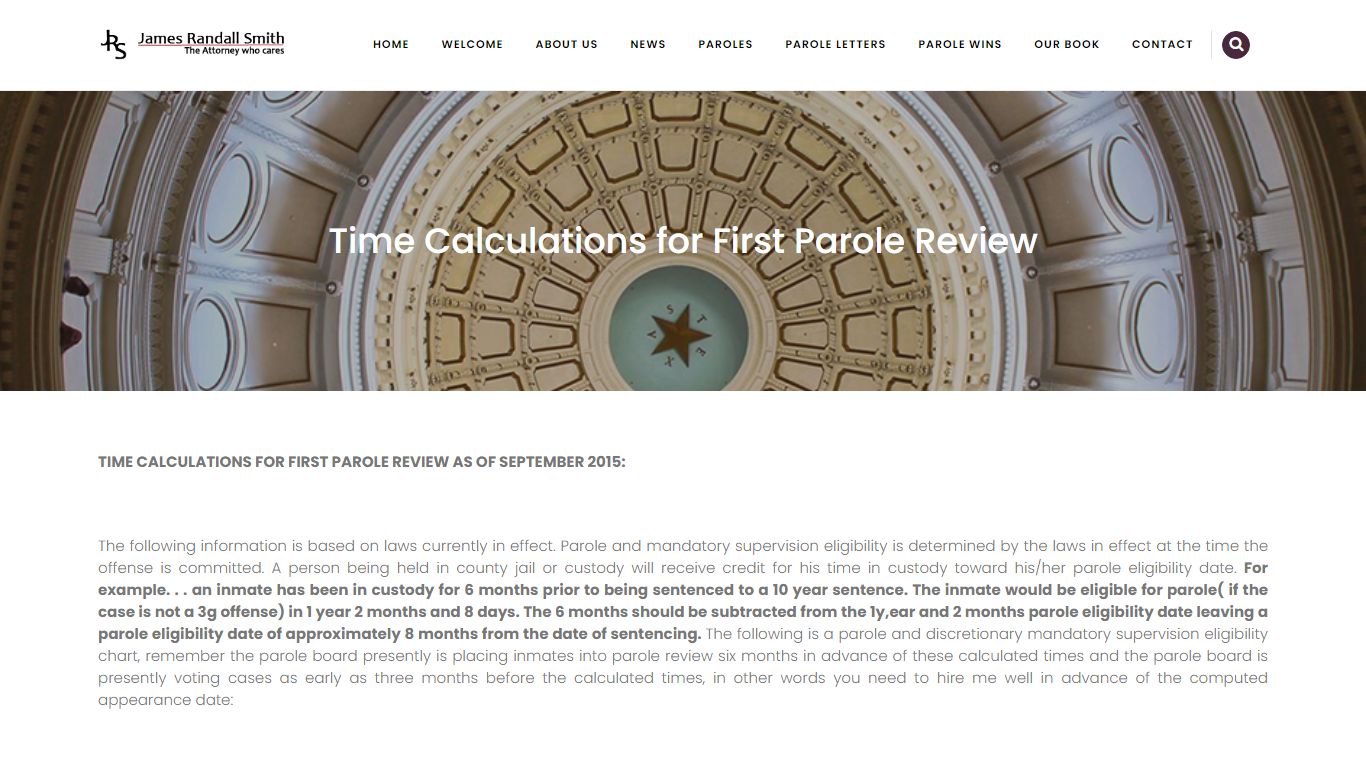 Time Calculations for First Parole Review – Texas Parole